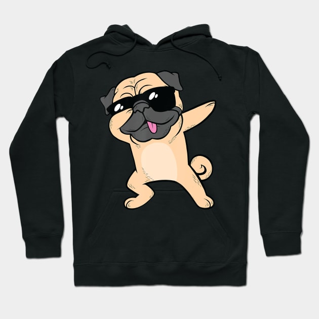 Dabbing Pug Dog Dab Animal Cool Sunglasses Cute Hoodie by Zak N mccarville